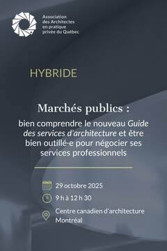 Marchés publics : Guide des services d'architecture