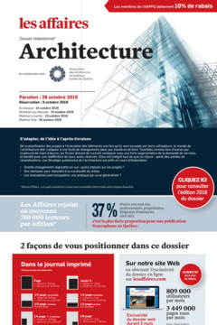 Dossier Architecture dans le journal Les Affaires : opportunités de visibilité