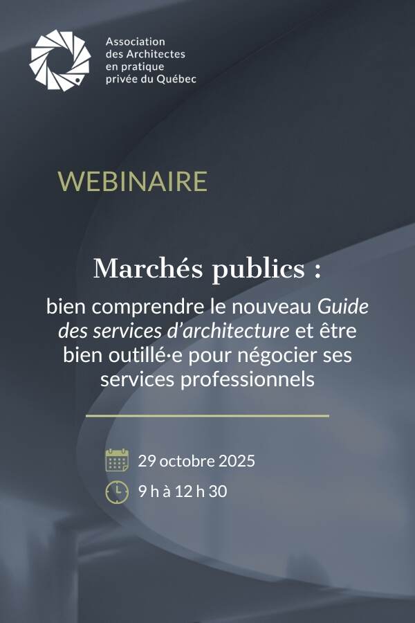 Marchés publics : Guide des services d'architecture