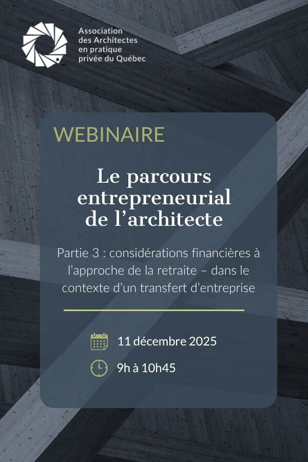 Le parcours entrepreneurial de l’architecte - Partie 3